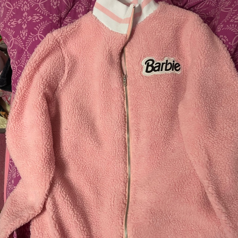 Barbie - teddy bear material- zip up